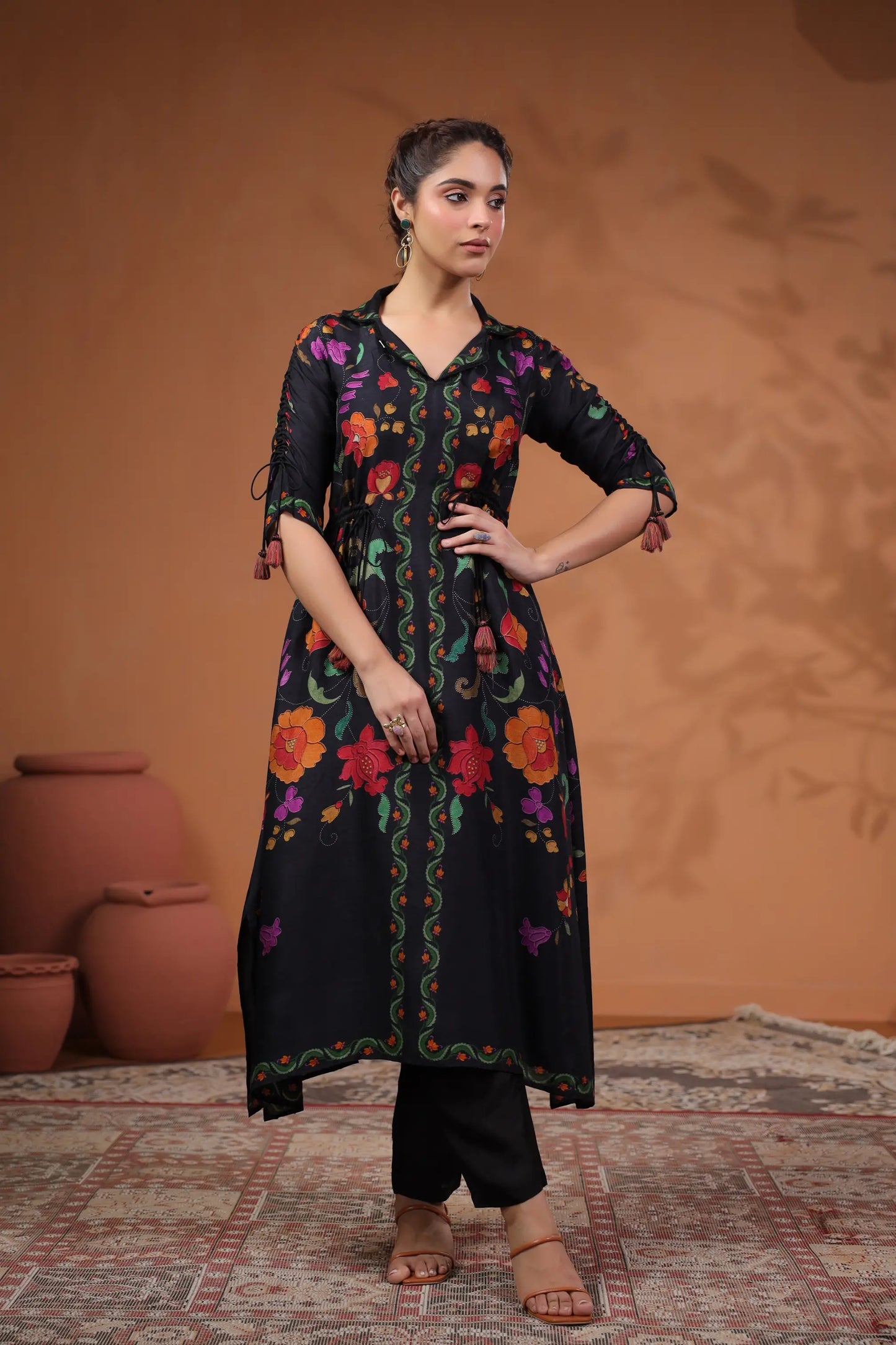 Floral Print Straight Kurti with Pant