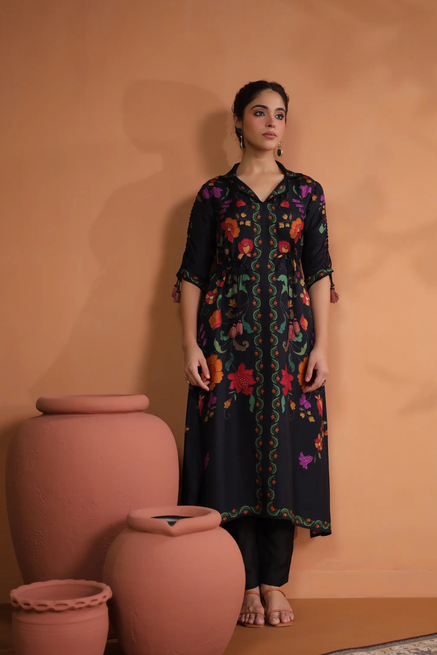 Floral Print Straight Kurti with Pant