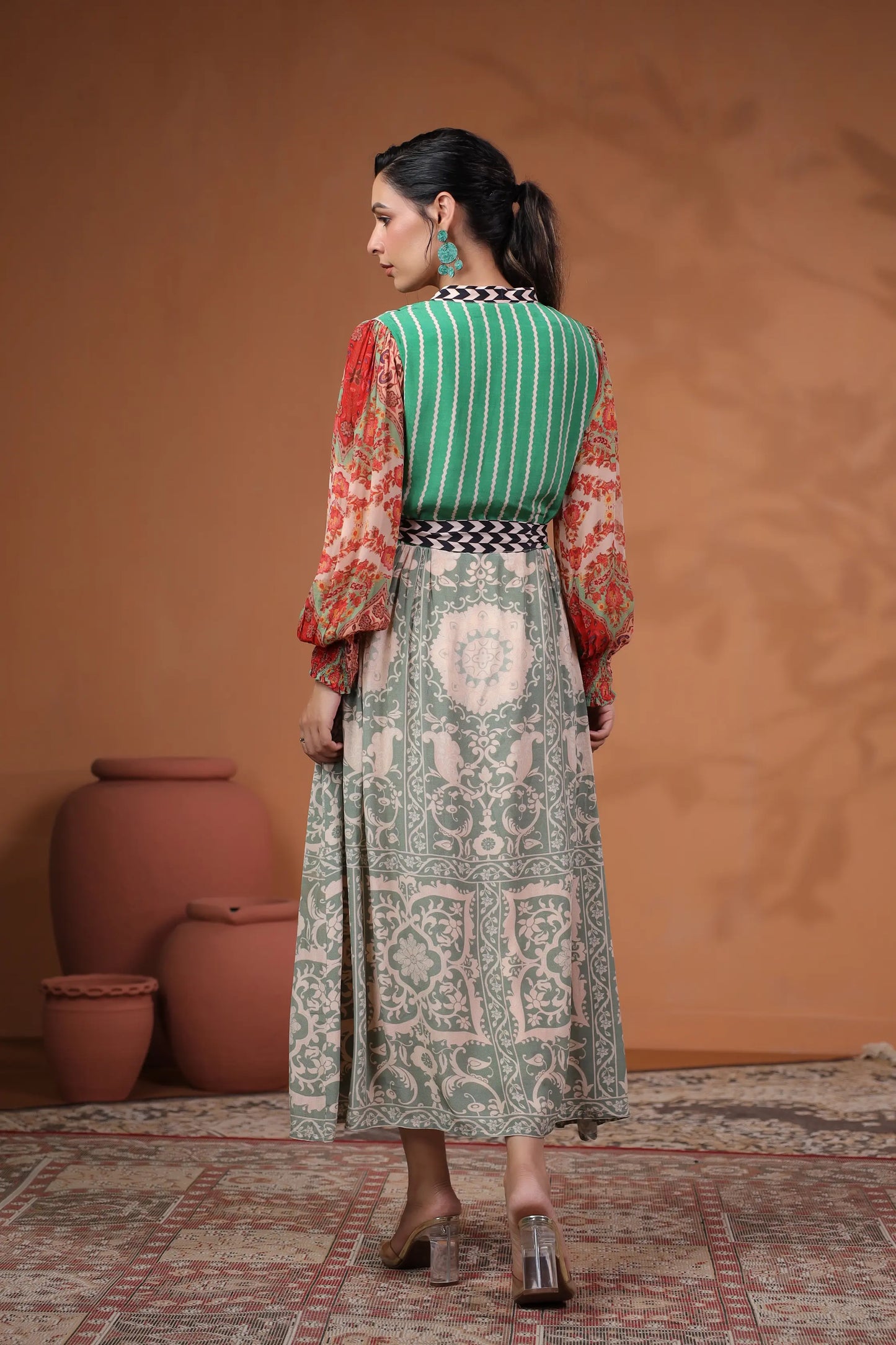 Collage Pattern Printed Dress