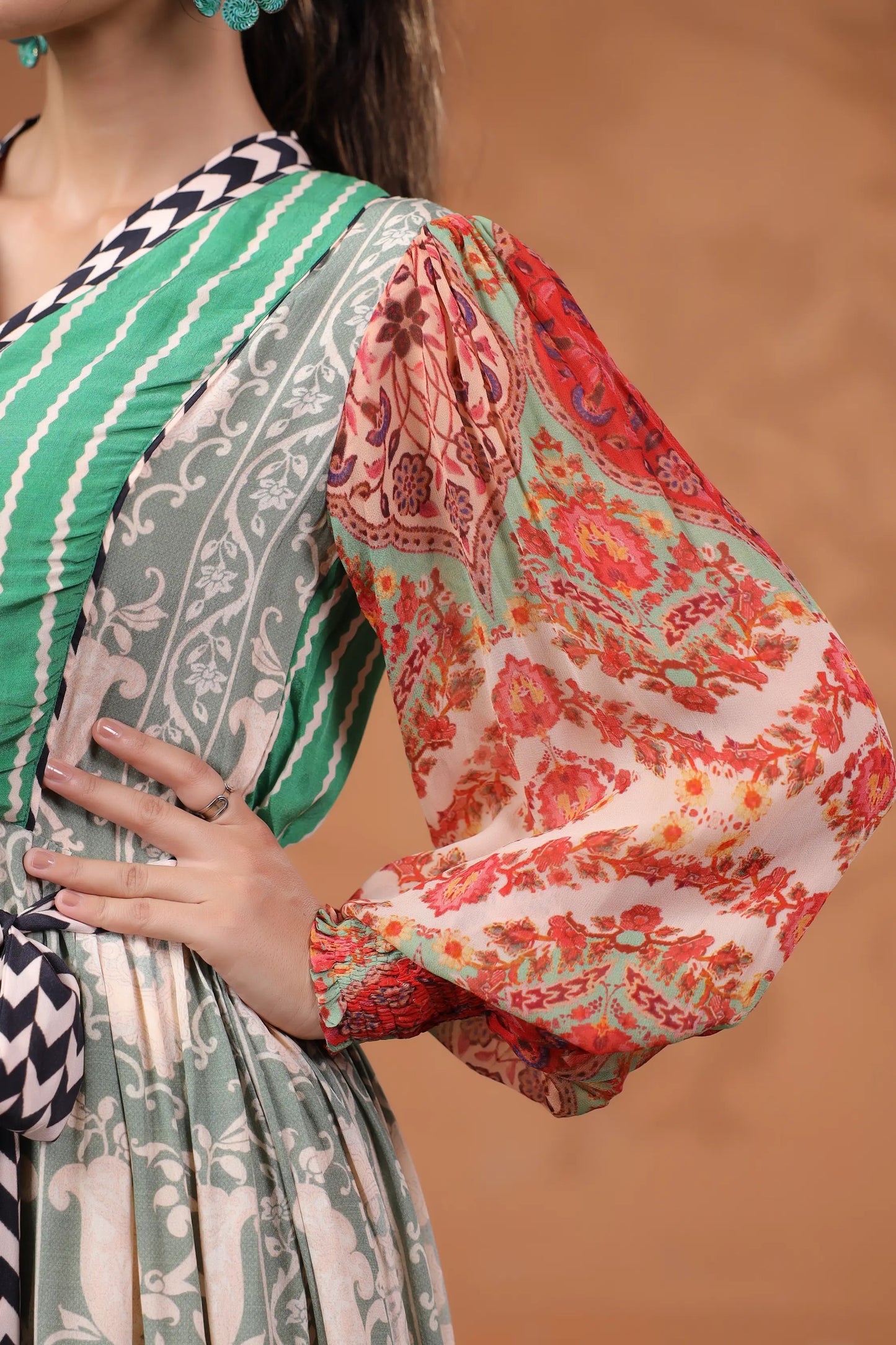 Collage Pattern Printed Dress