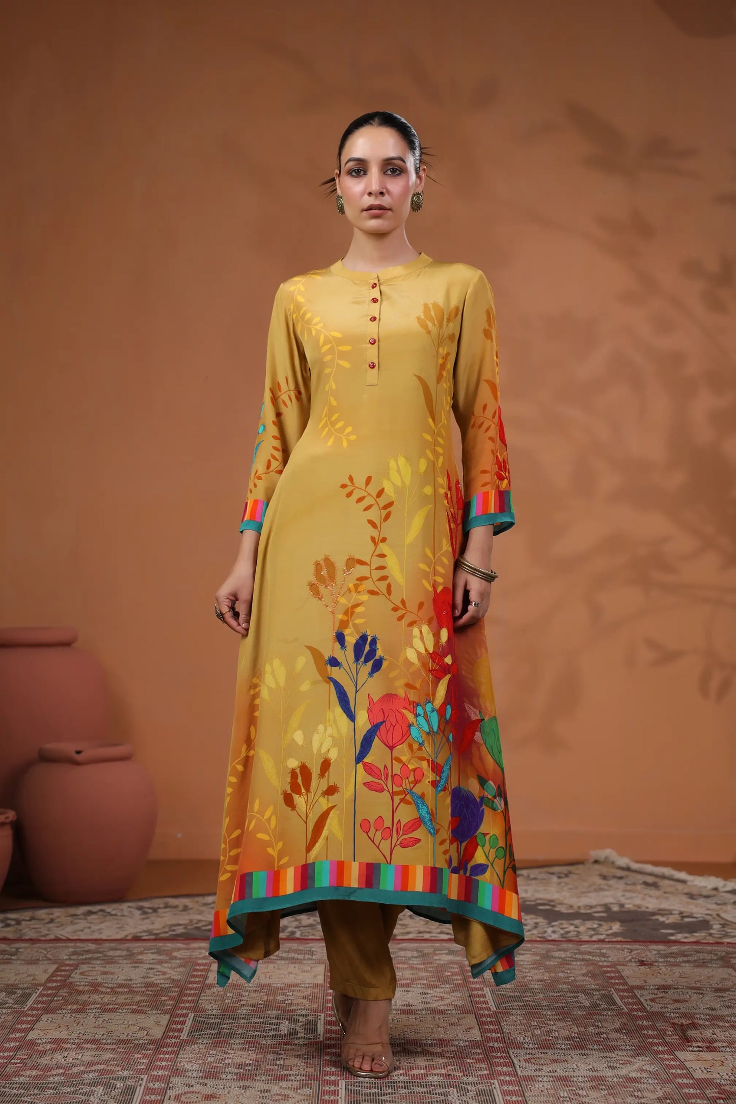 Floral Print Straight Kurti with Pant