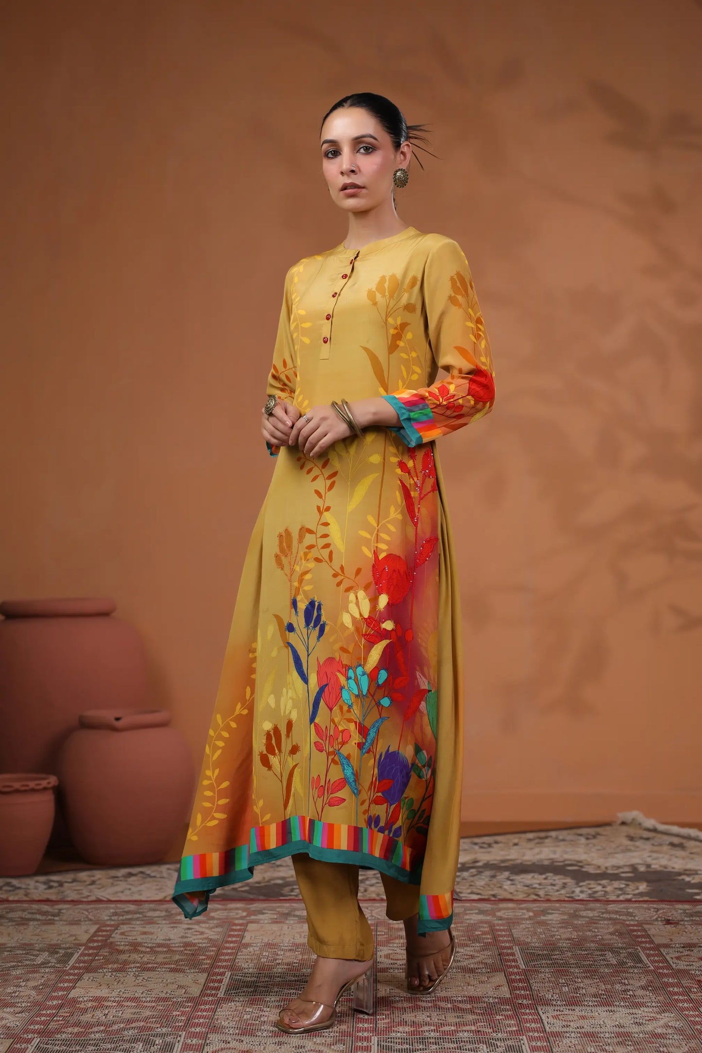 Floral Print Straight Kurti with Pant