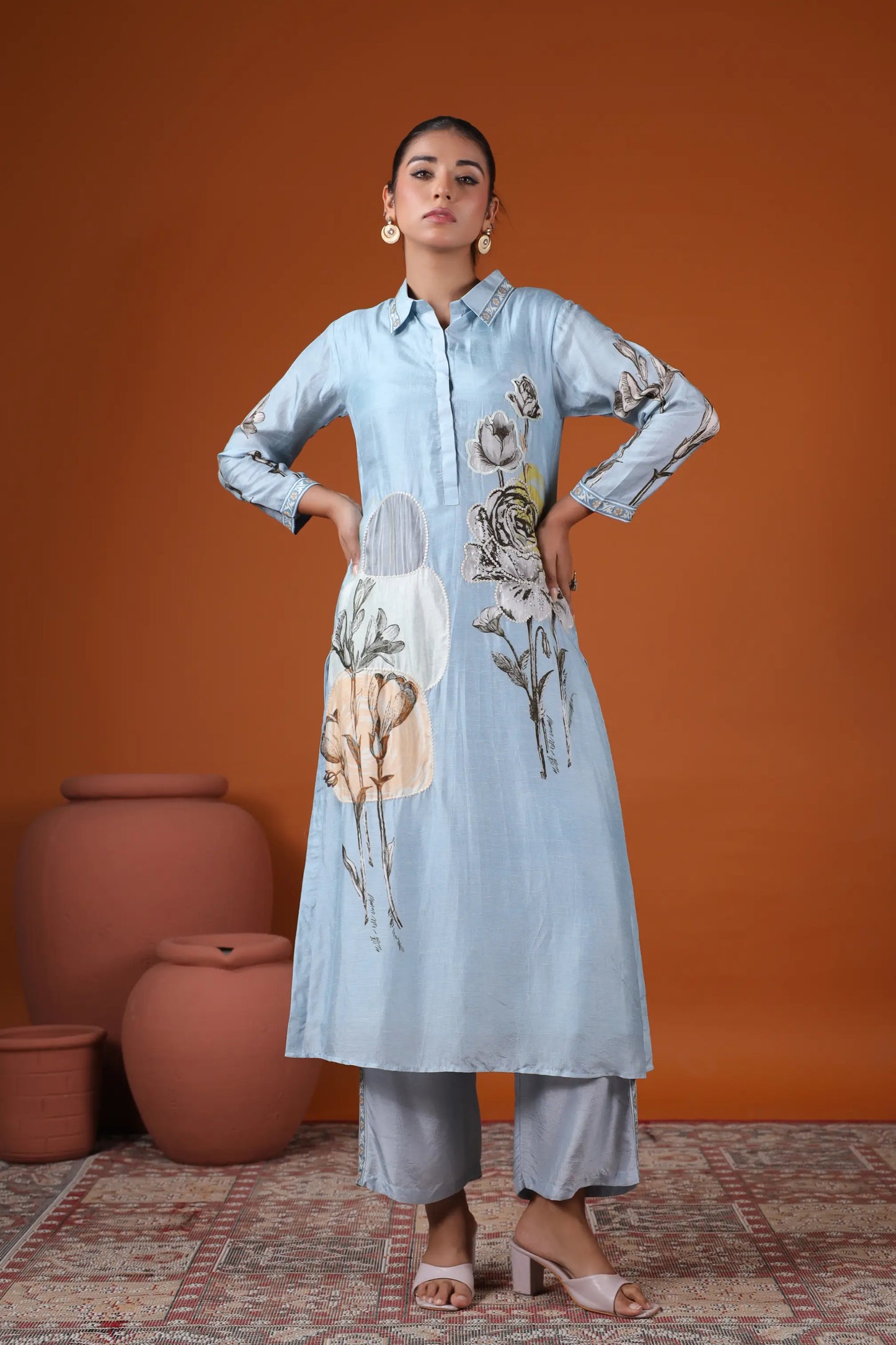 Floral Print Straight Kurti with Pant
