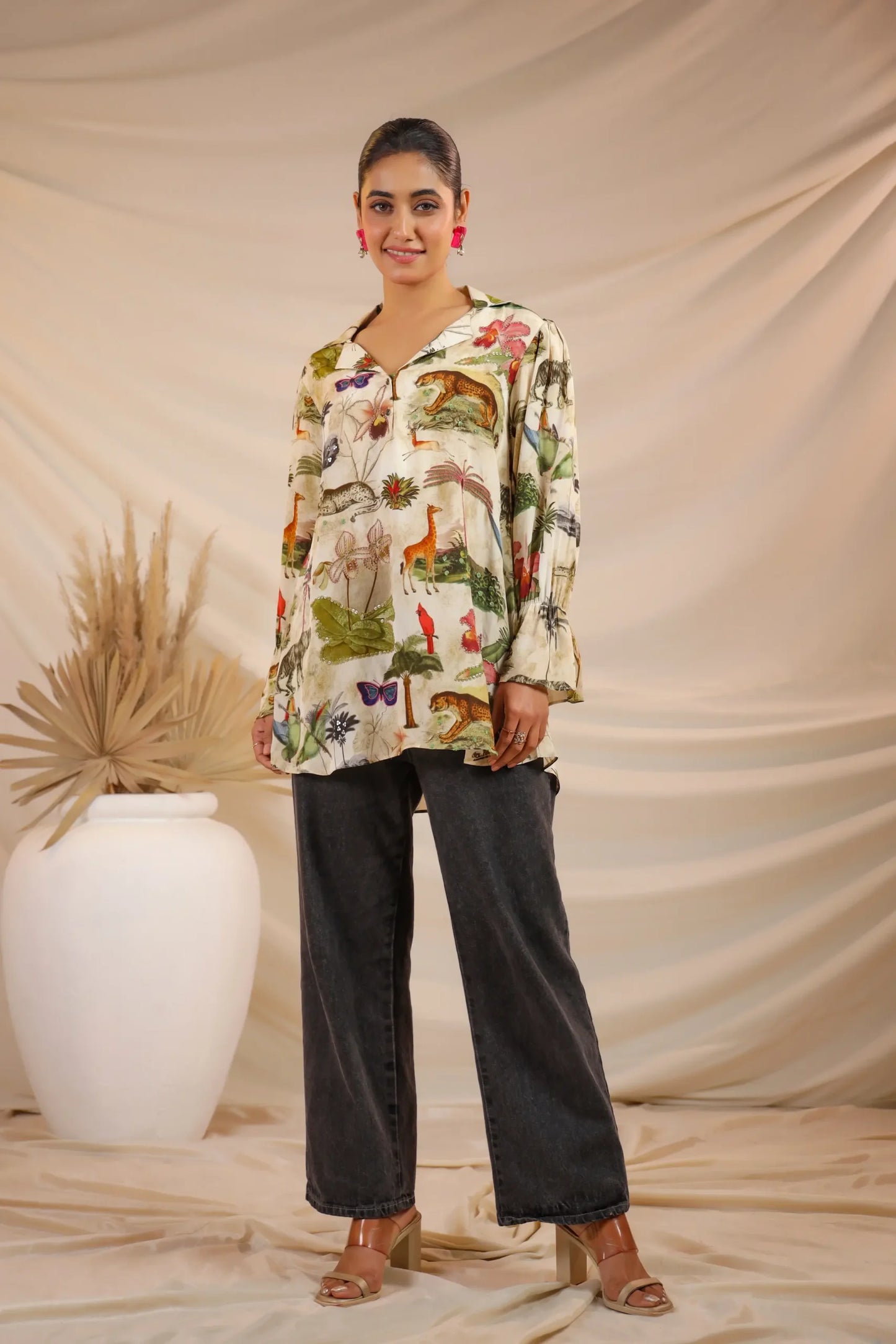 Short top with embellishment