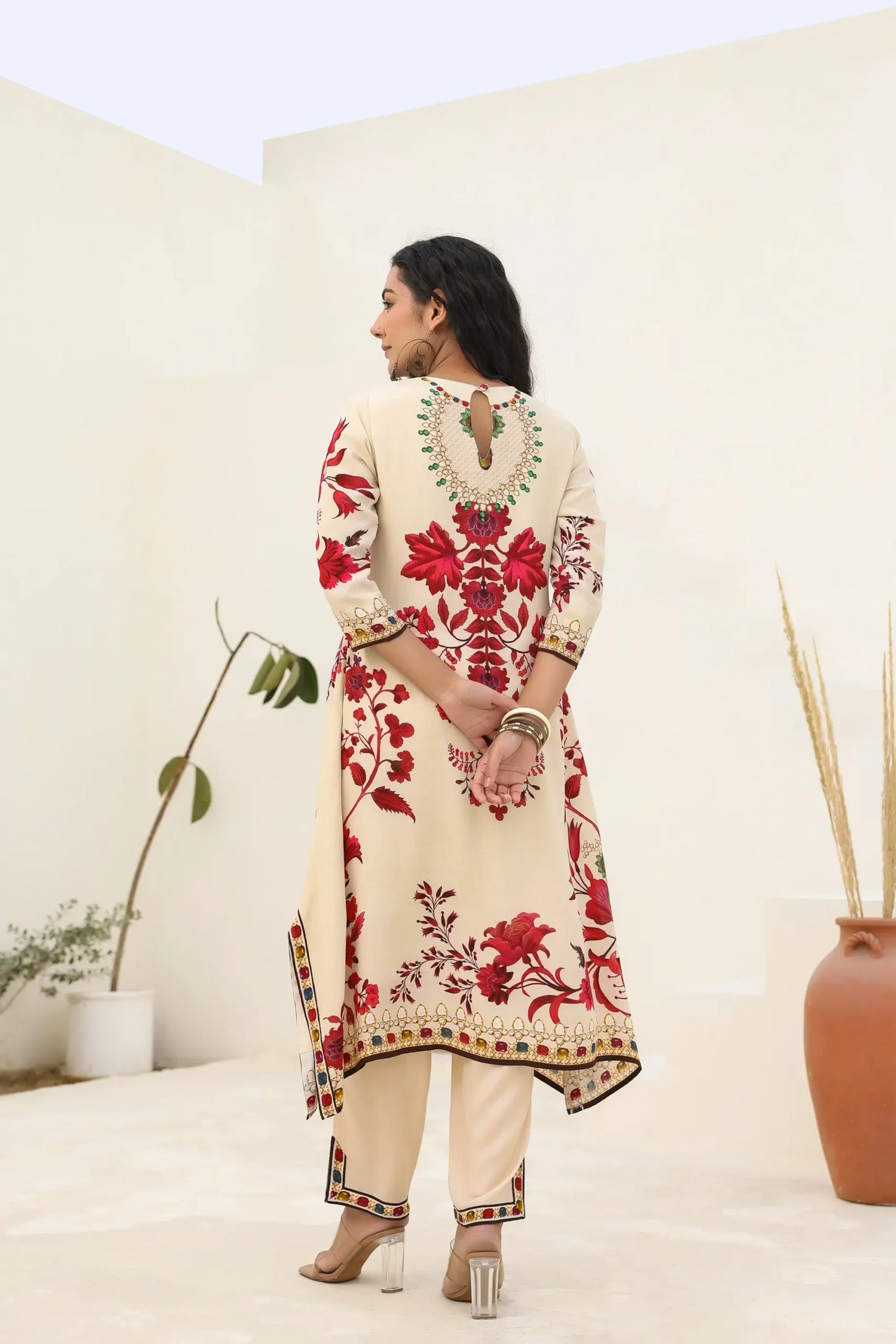 Floral Print Straight Kurti with Pant