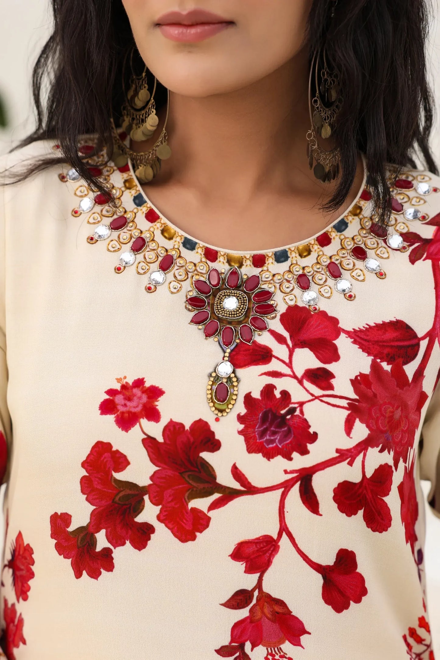 Floral Print Straight Kurti with Pant