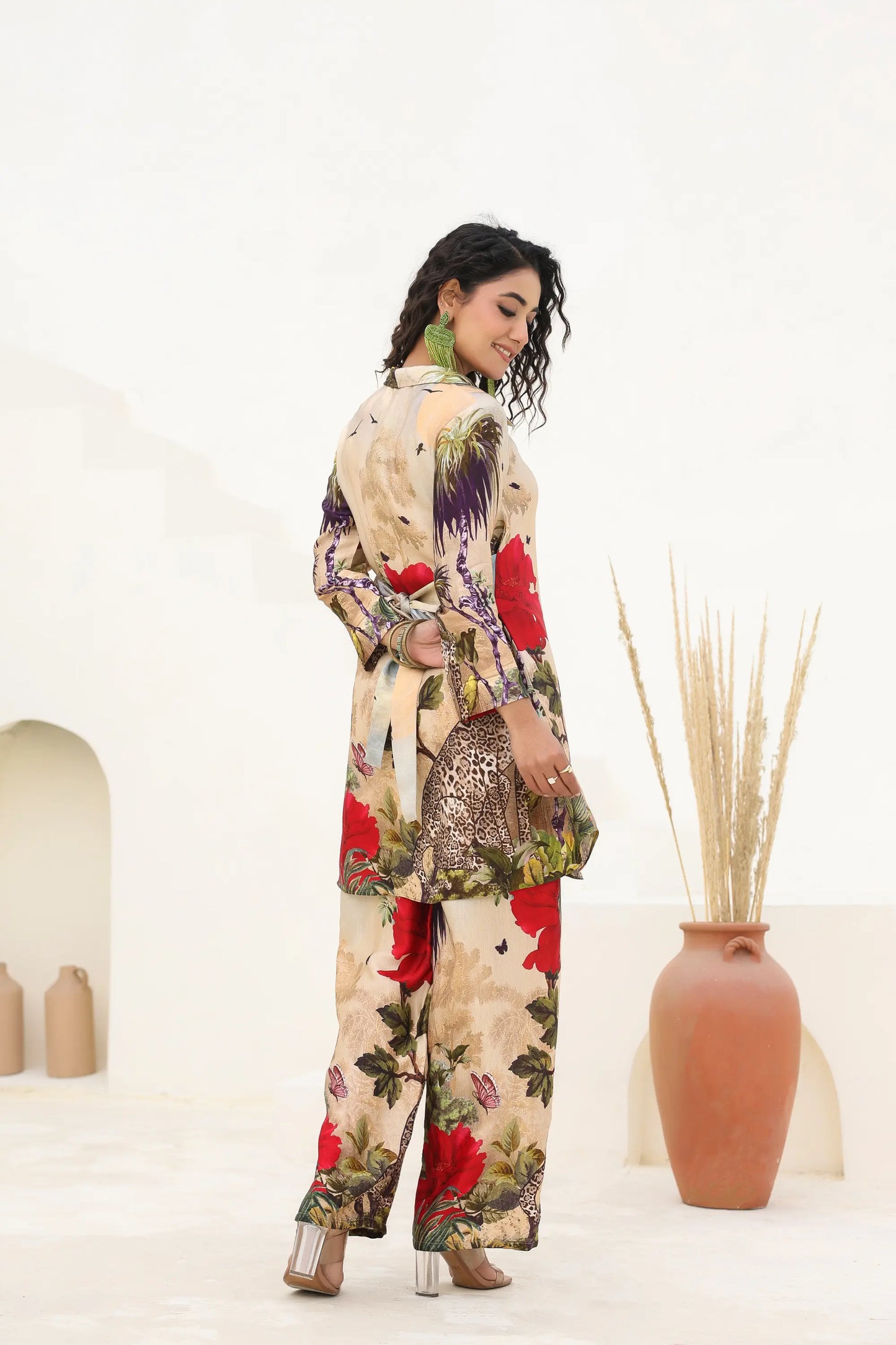 Abstract Print Straight Kurti with Pant