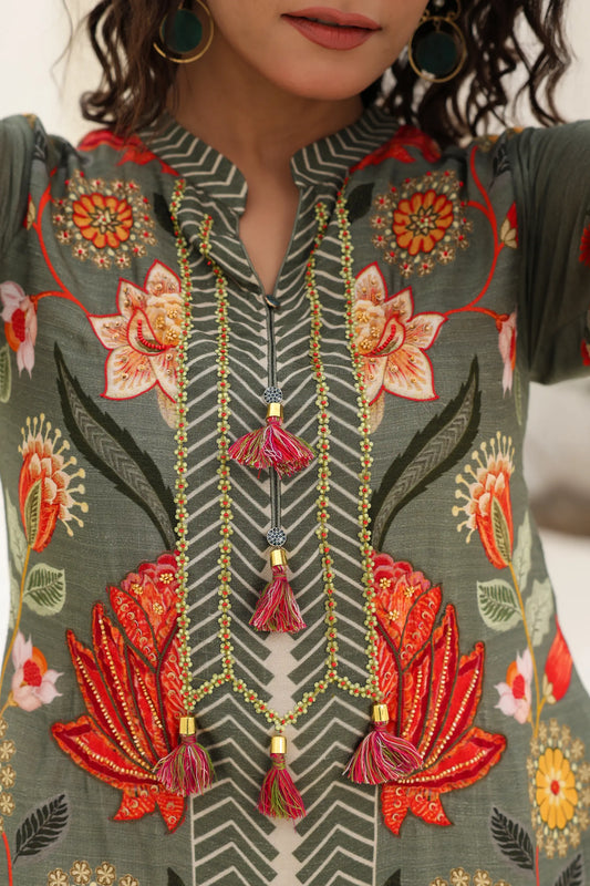 Combination print Co-Ord Set With light Embellish