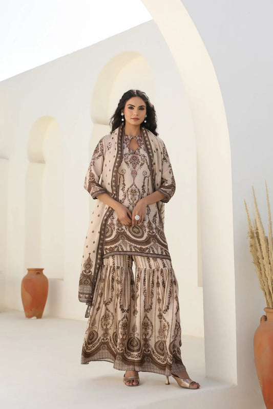 Printed Sharara Set with Dupatta