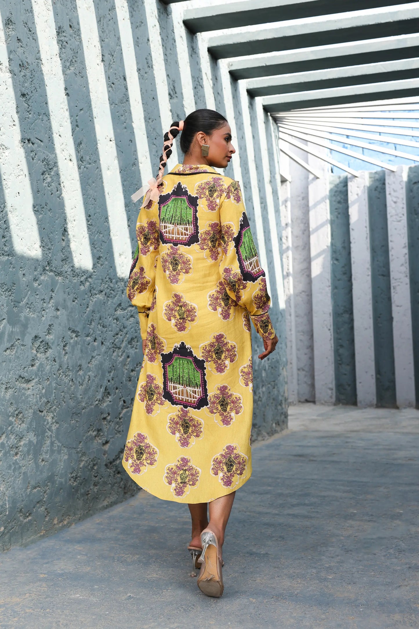 European Print Cotton Dress