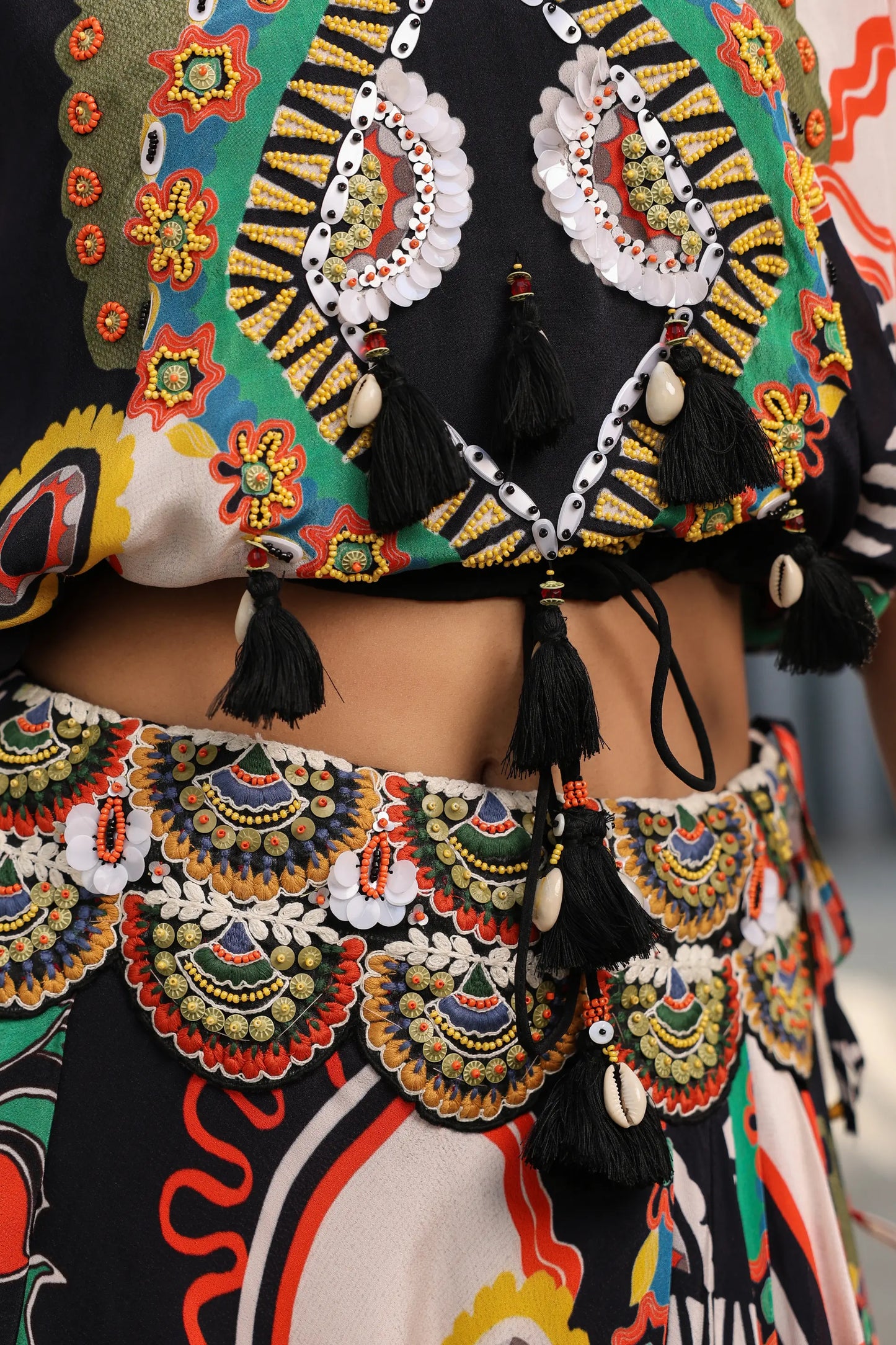 Dhoti Pant Co-Ord Set With Embellish Belt And Top