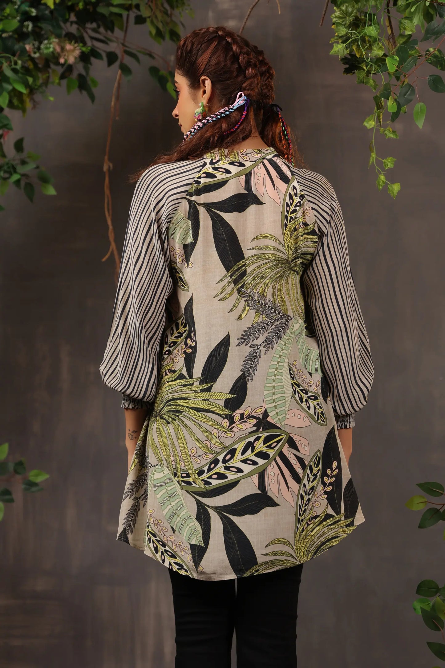 Printed Short Top with Light Embellish