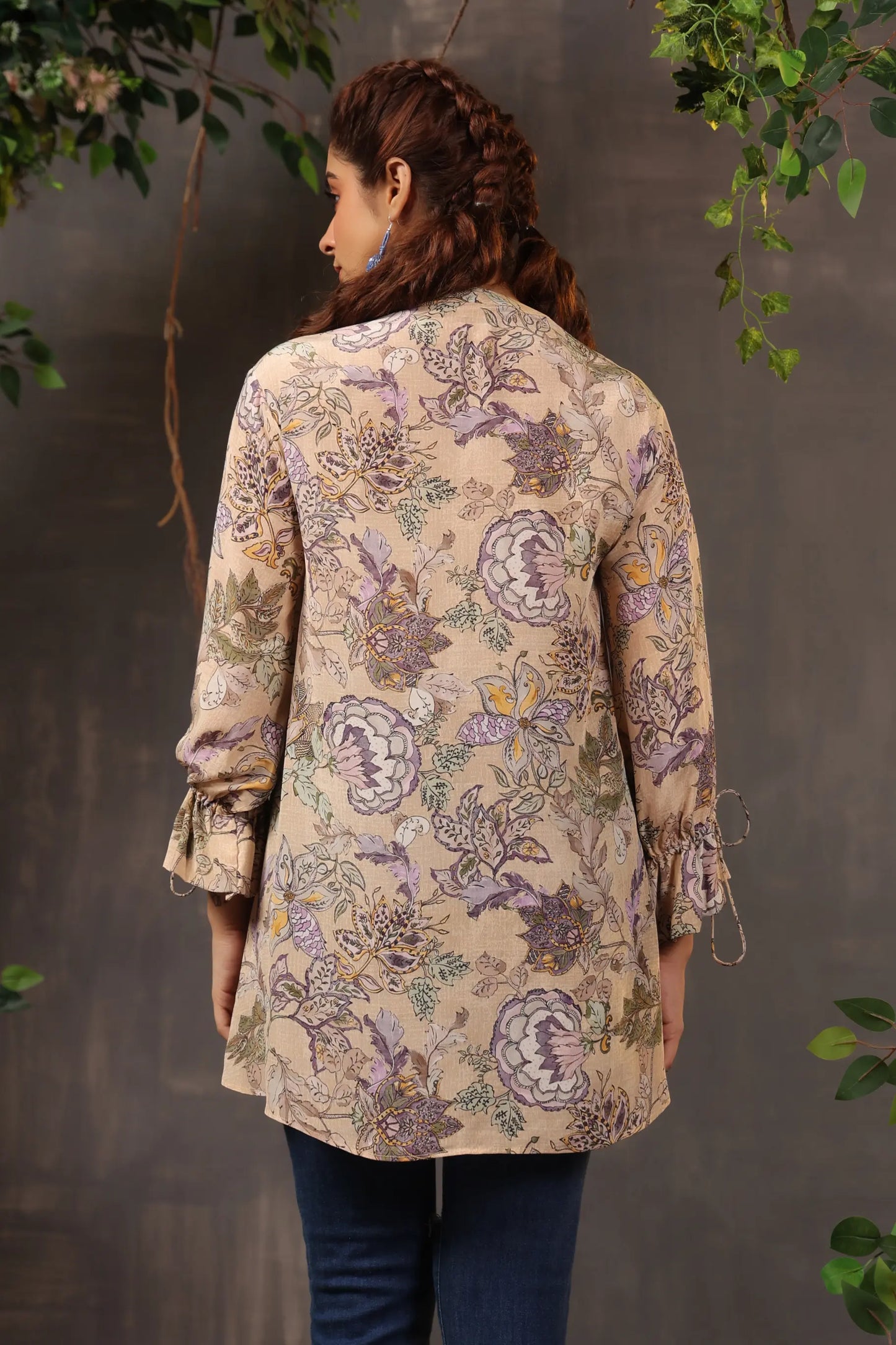 Printed Short Top with Light Embellish