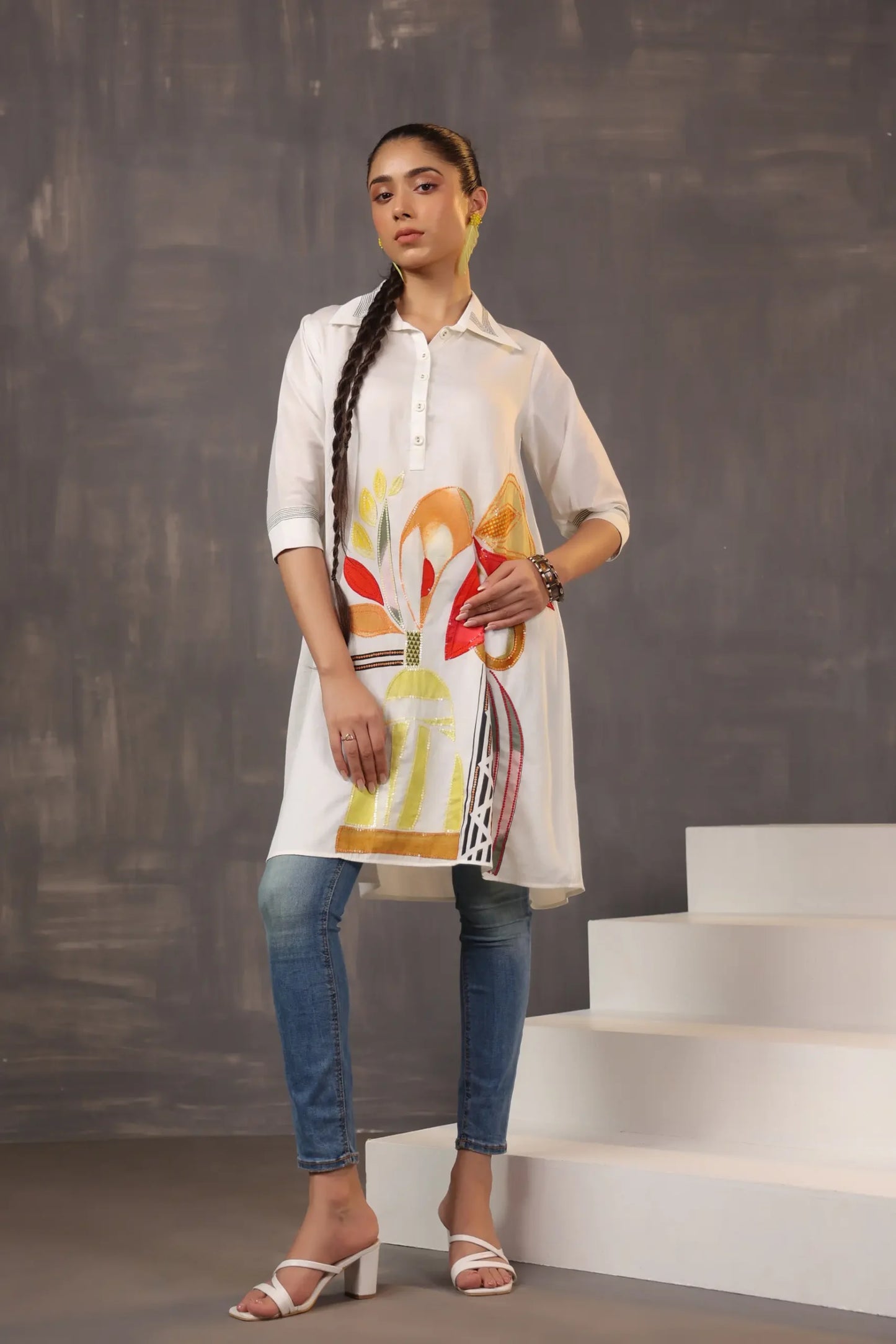 Printed Top with light Embellish