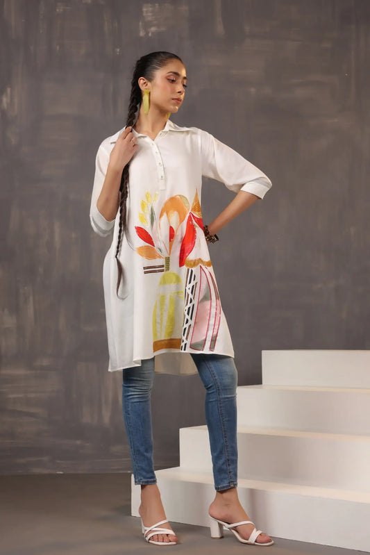 Printed Top with light Embellish