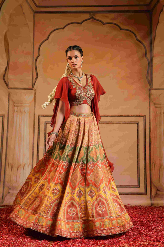 Printed Lehanga Jacket Set