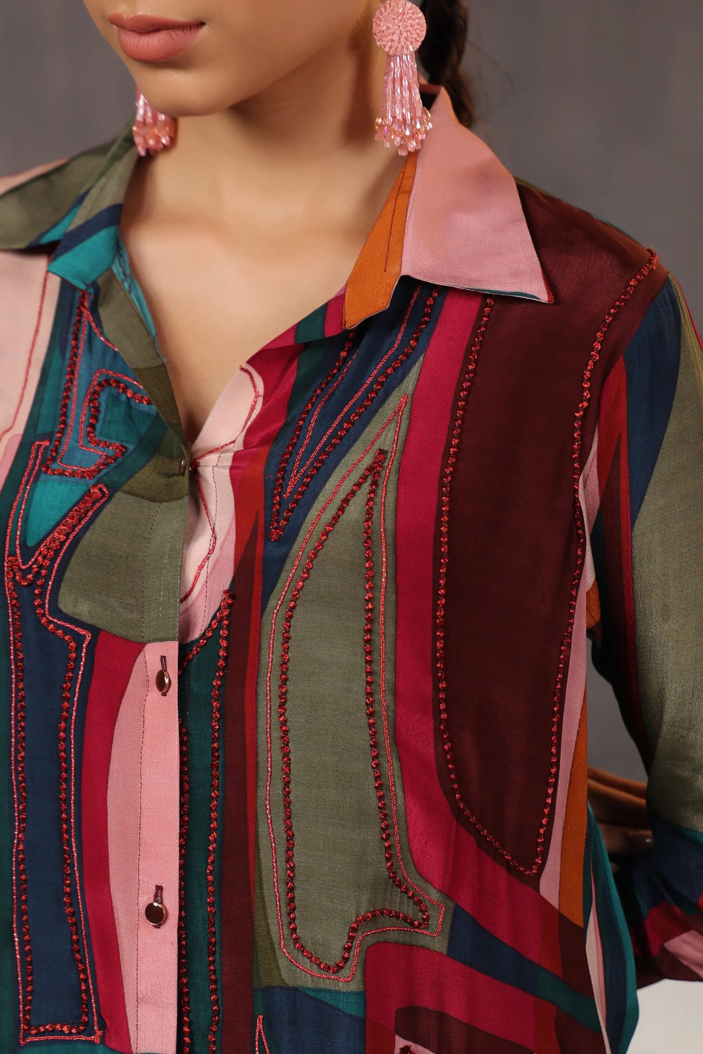 Abstaract Print Top with Co-Ordinated Plalazzo