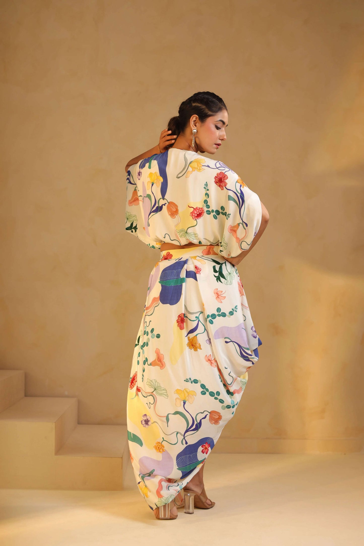 Dhoti with Cowl Top Set