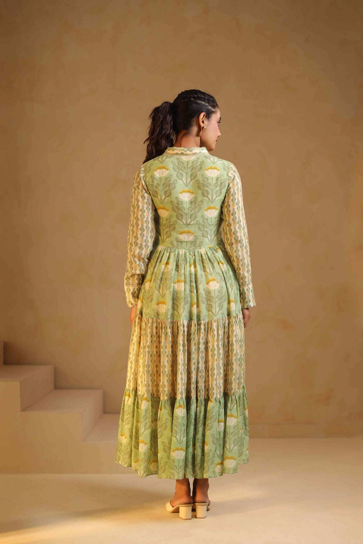Linen Flayered Dress