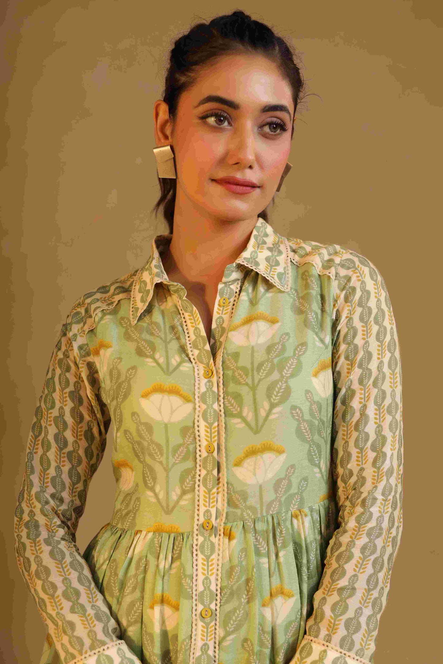 Linen Flayered Dress