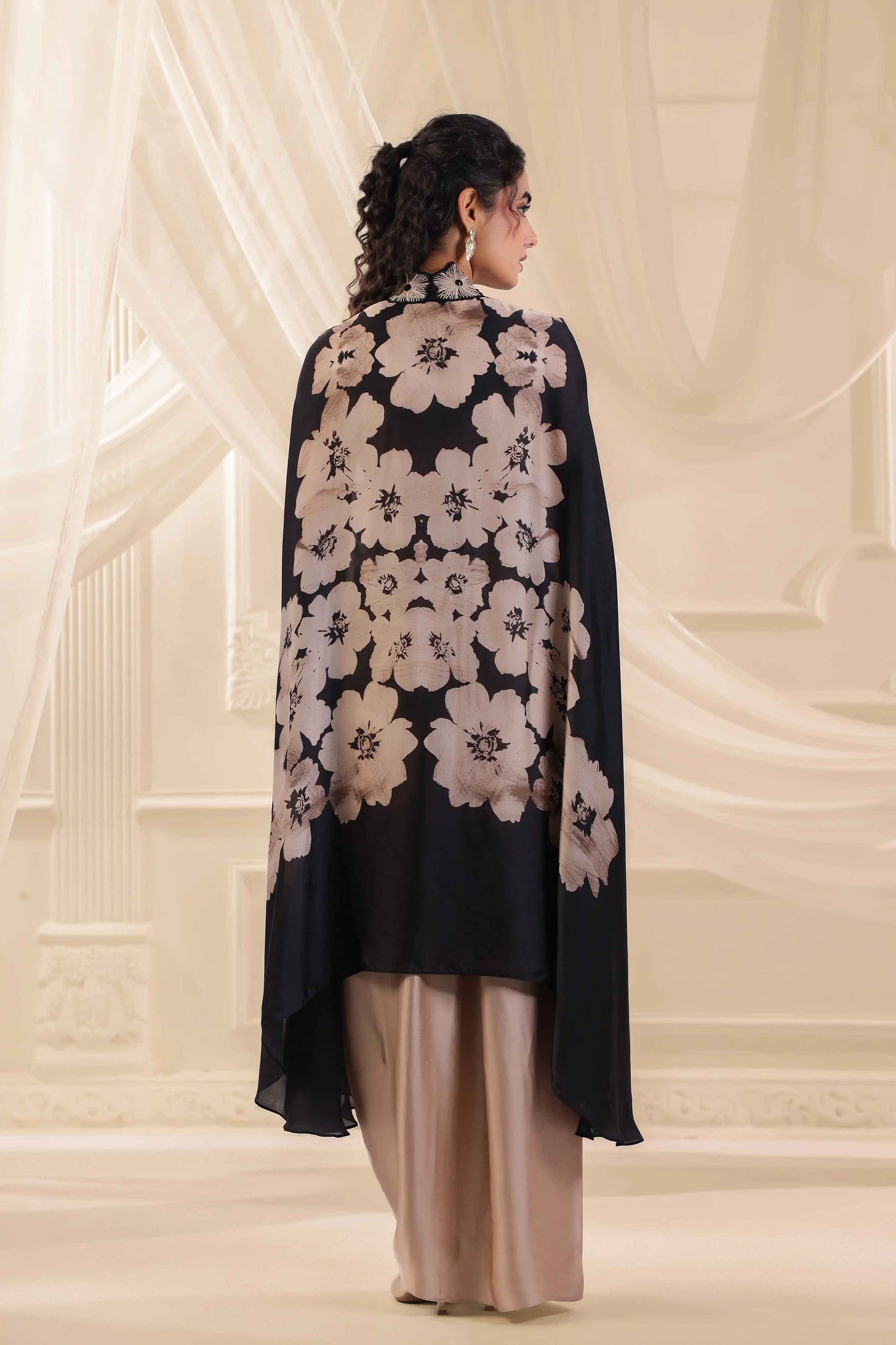Emblished Floral Jacket Set