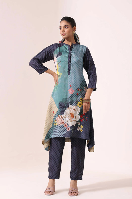 Fancy Cut Printed Kurti with Pant
