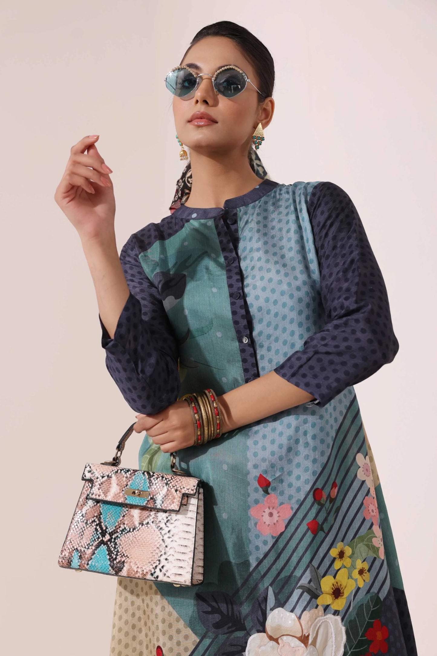 Fancy Cut Printed Kurti with Pant
