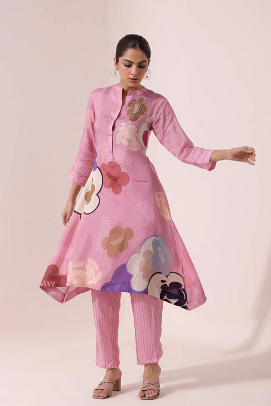 Fancy Cut Printed Kurti with Pant