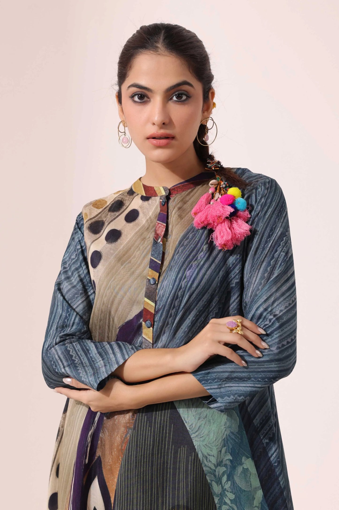 Fancy Cut Printed Kurti with Pant