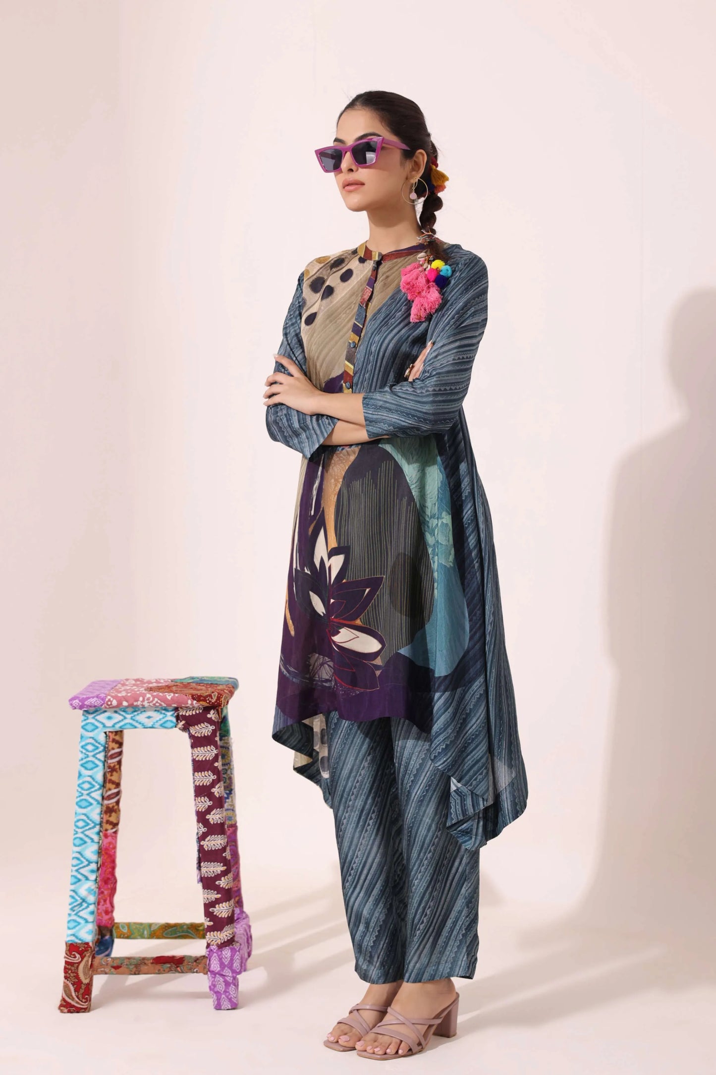 Fancy Cut Printed Kurti with Pant