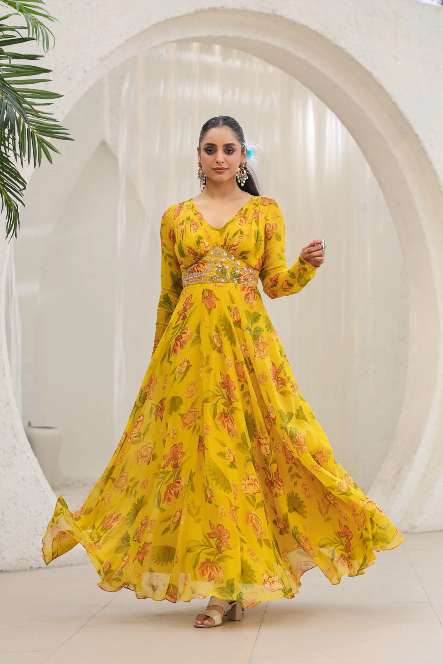 Floral Print Gown