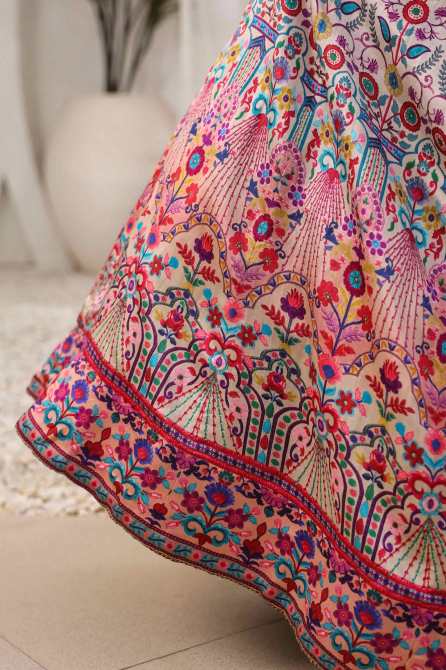 Traditional Print Lehanga with Fully embroidired Blouse & Dupatta