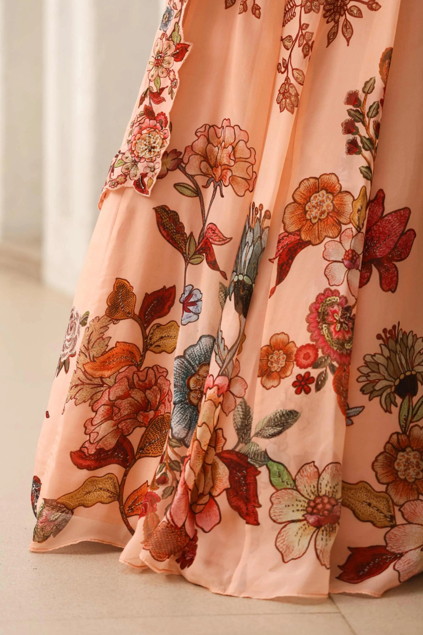 Floral Print Lehanga with Fully embroidired Blouse & Dupatta