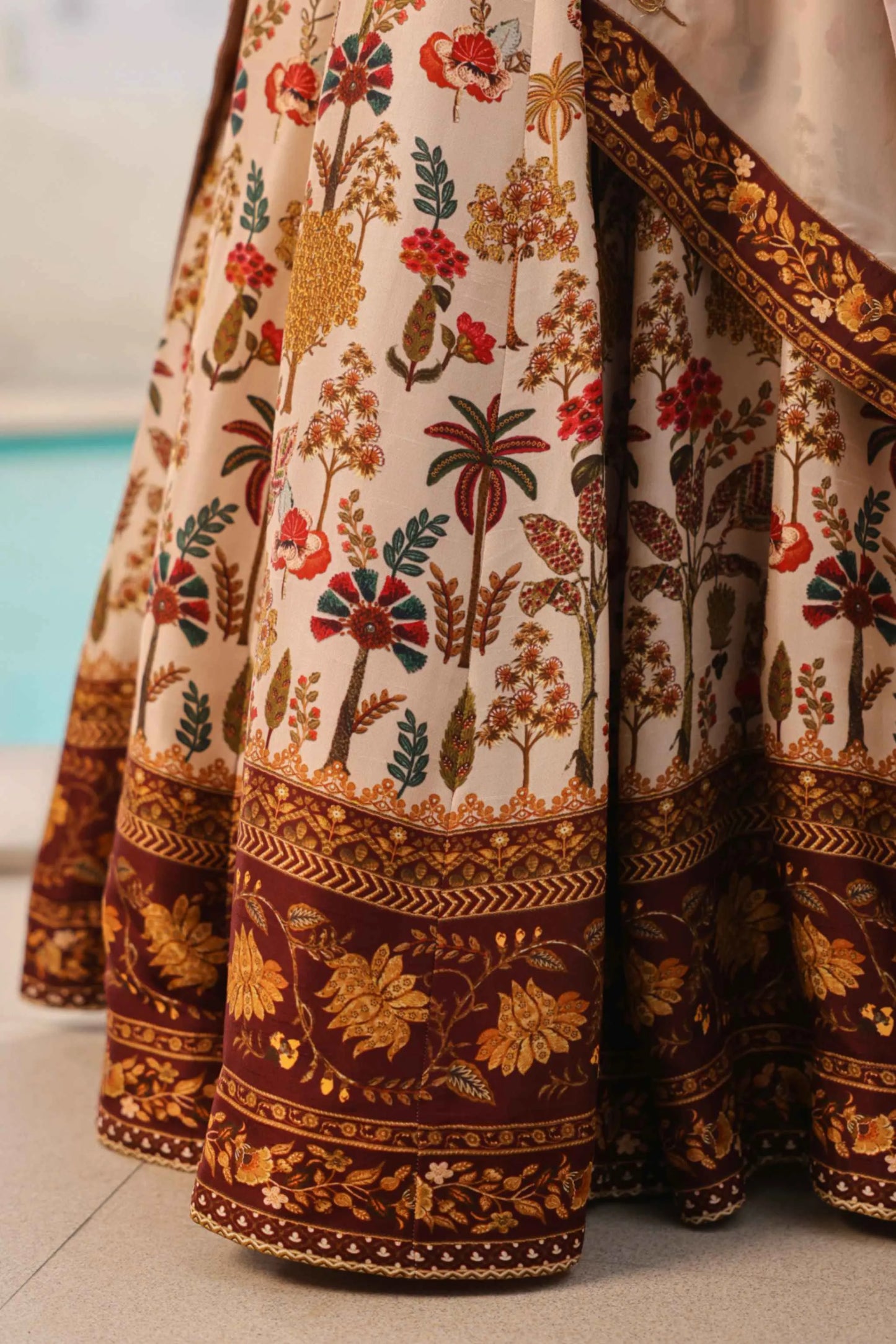 Traditional Print Lehanga with Fully embroidired Blouse & Dupatta