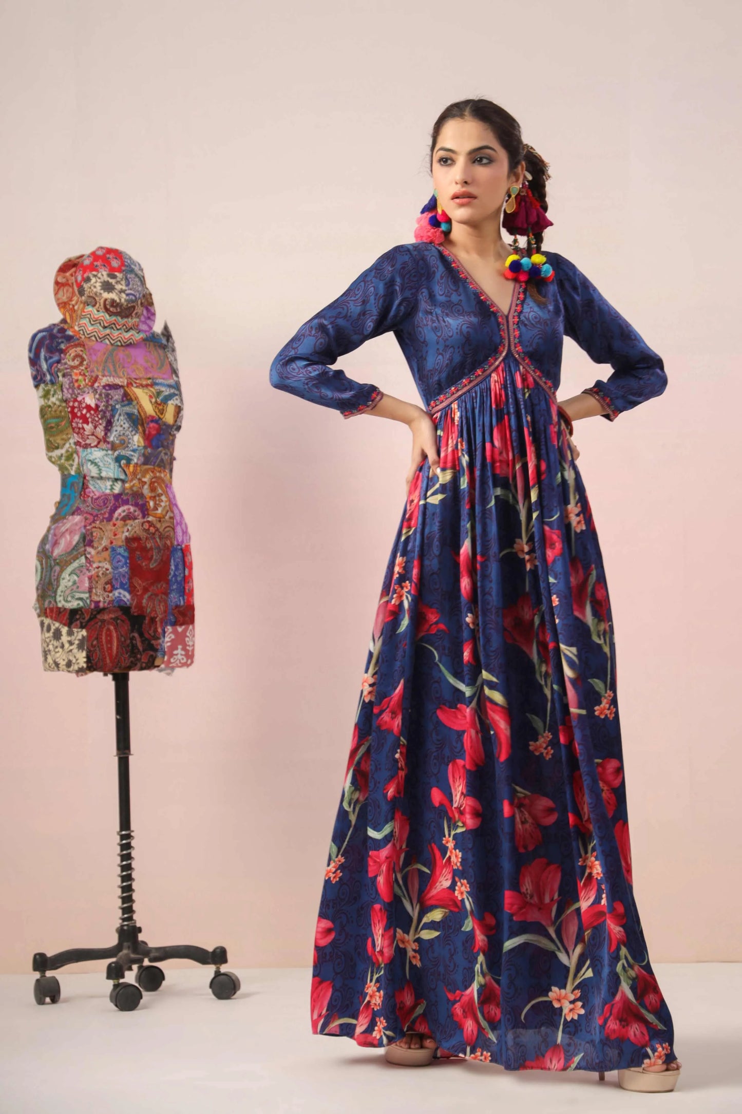 Full Length Floral Printed Dress