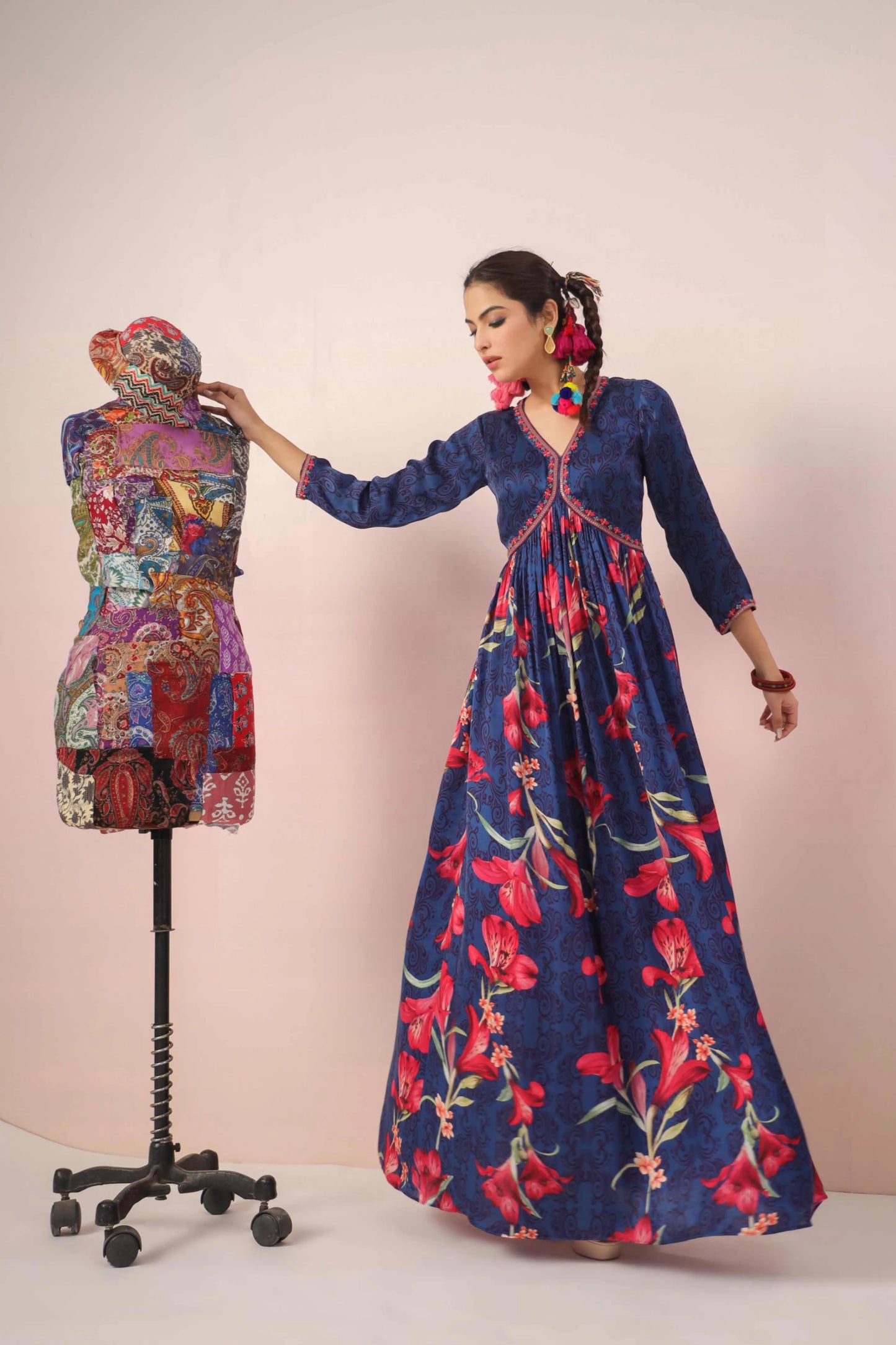 Full Length Floral Printed Dress