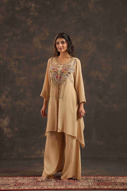 Long Kurti with Heavy Embeliished Yok Off White