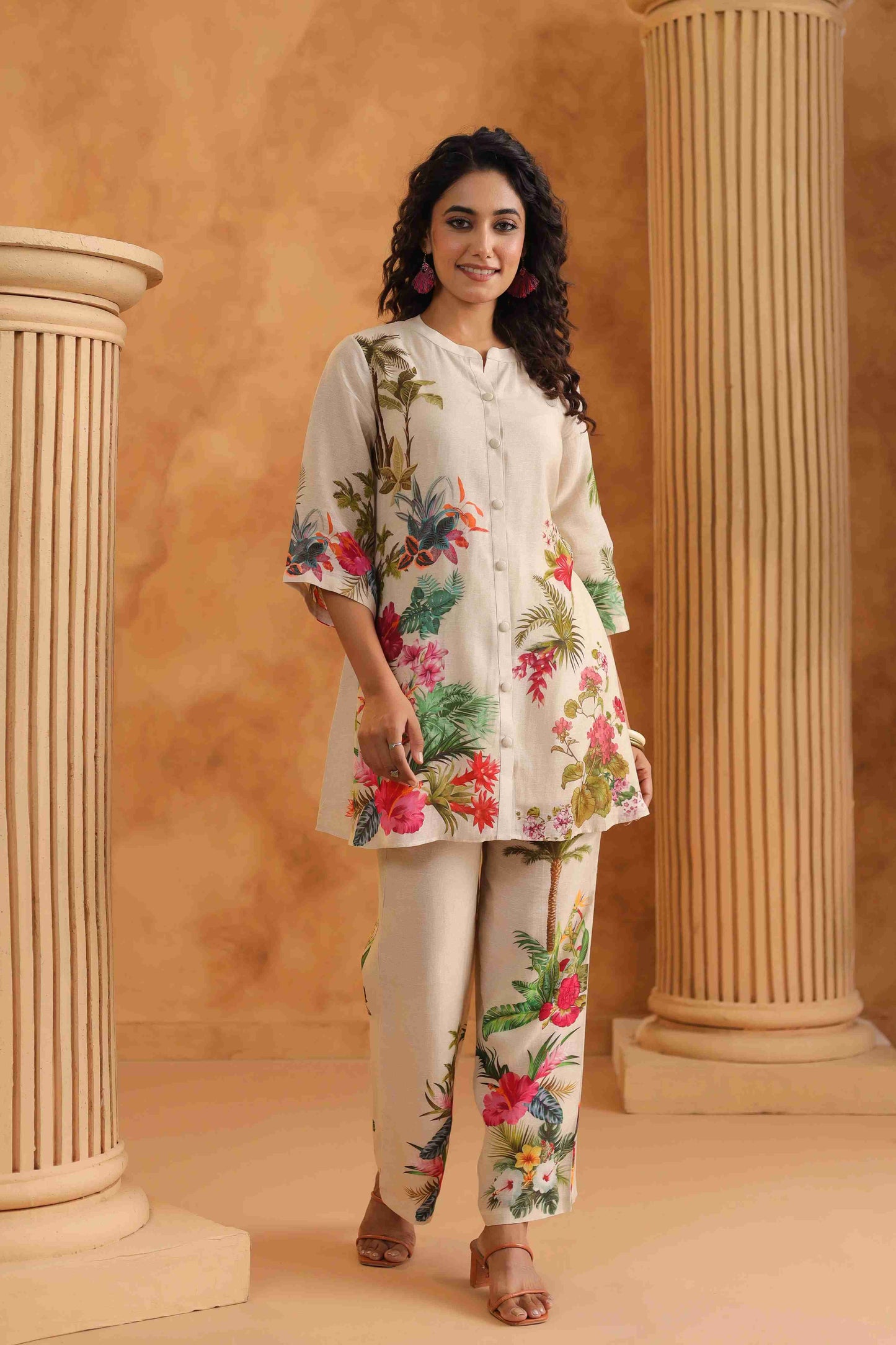 Linen Floral Co-Ord Set