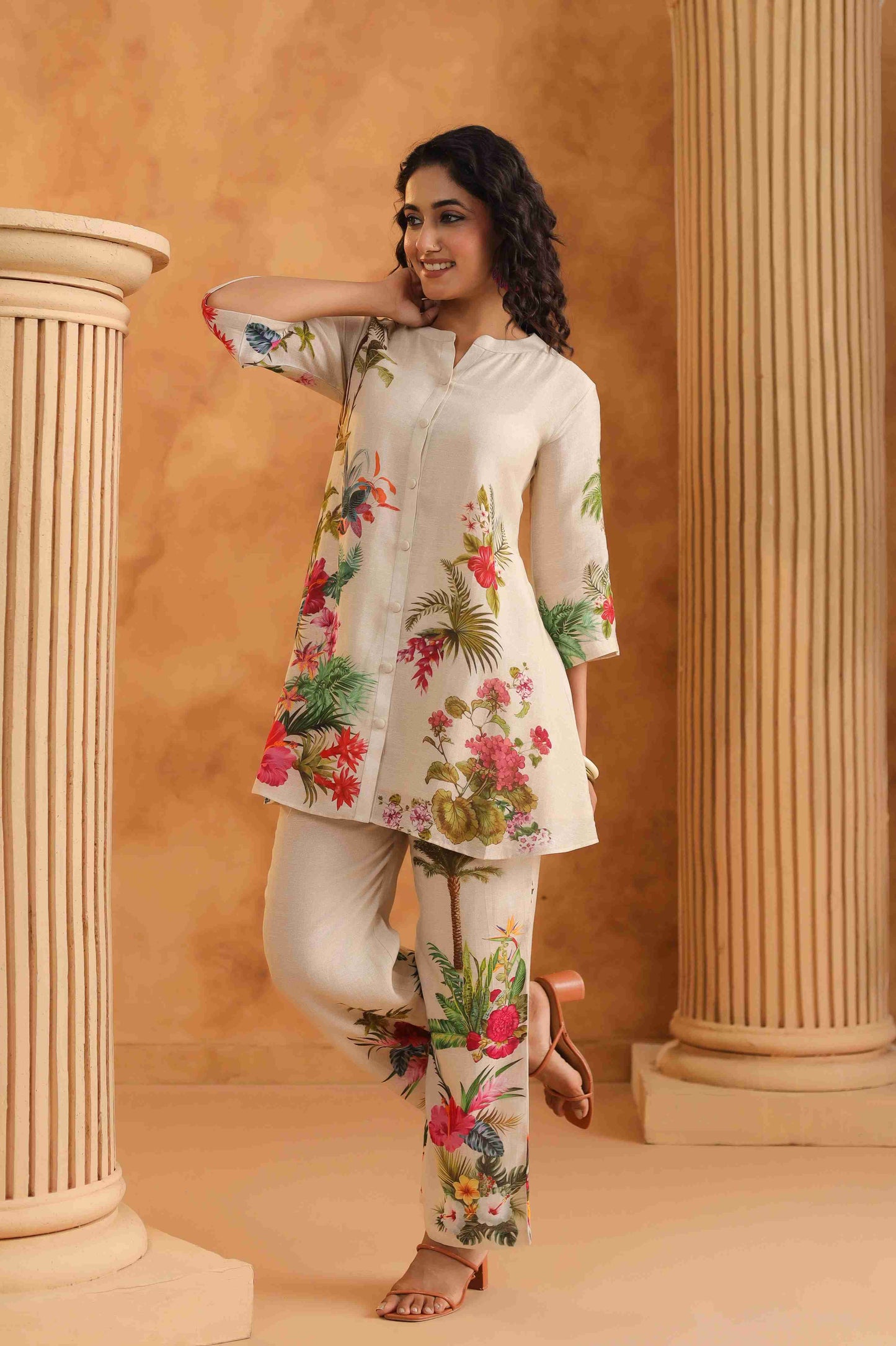 Linen Floral Co-Ord Set