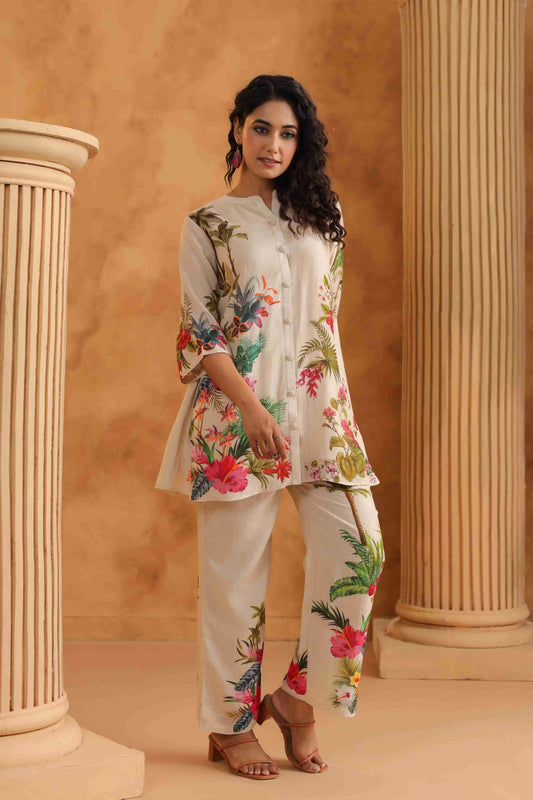 Linen Floral Co-Ord Set