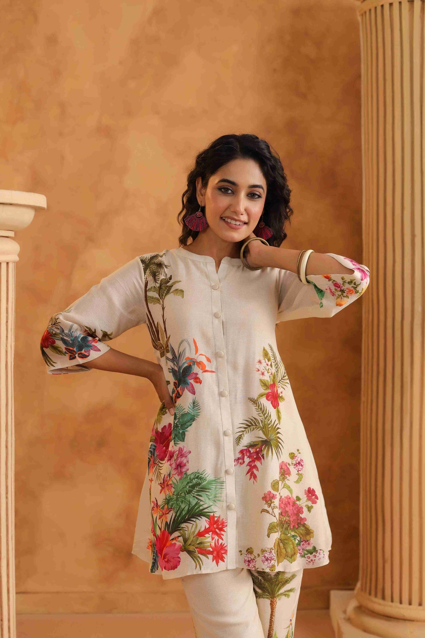 Linen Floral Co-Ord Set