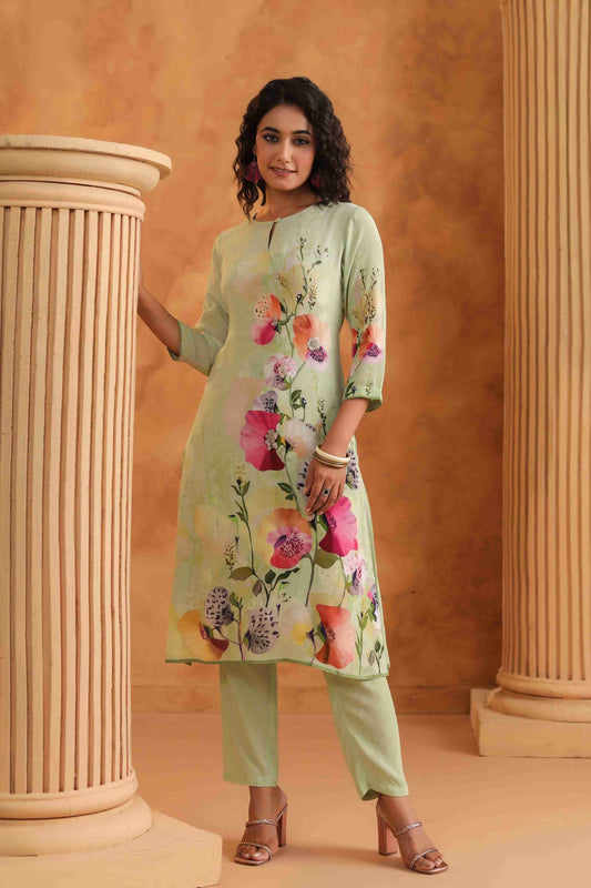 Floral Print Straight Kurti