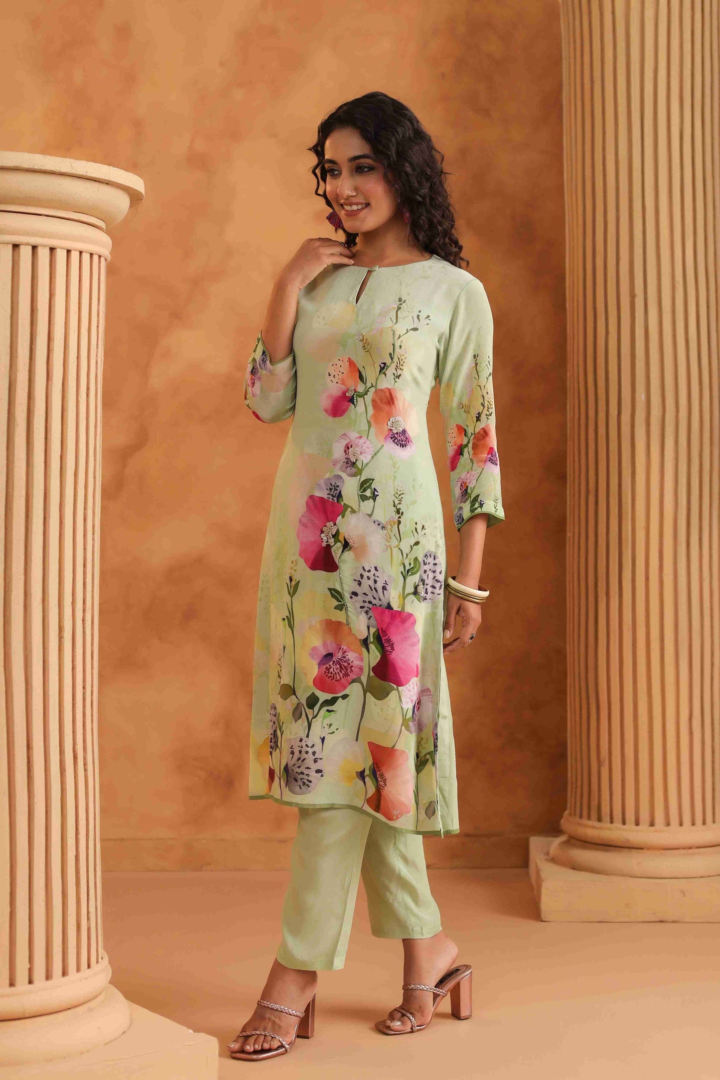 Floral Print Straight Kurti