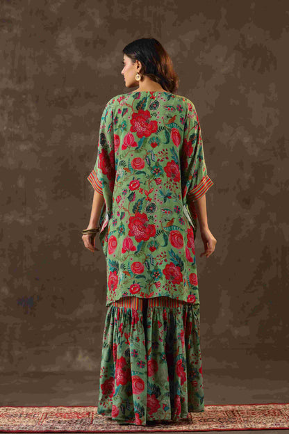 Printed Long Kurti with Sharara Pant