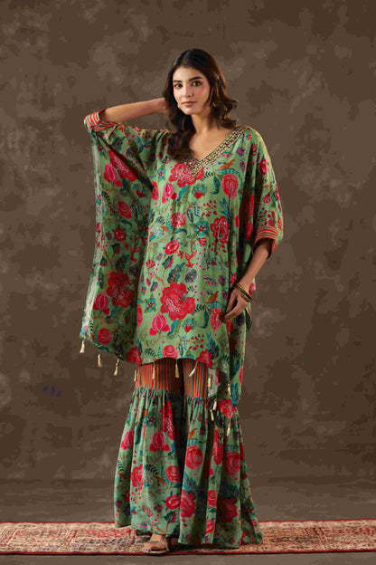 Printed Long Kurti with Sharara Pant