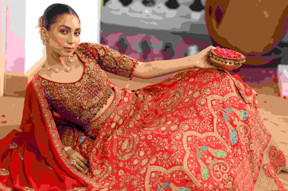 Printed Embellished Lehanga