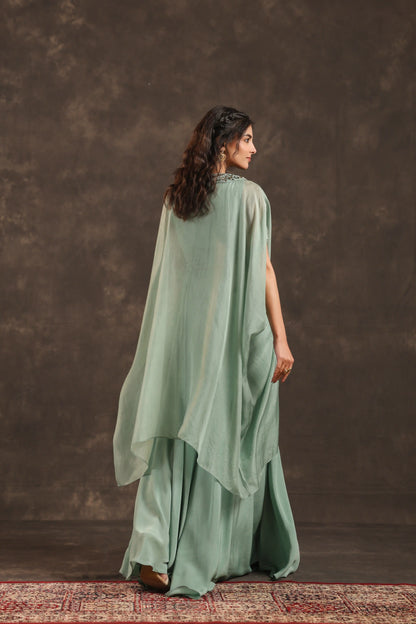 Heavy Embellished Kaftan Set Mint Blue