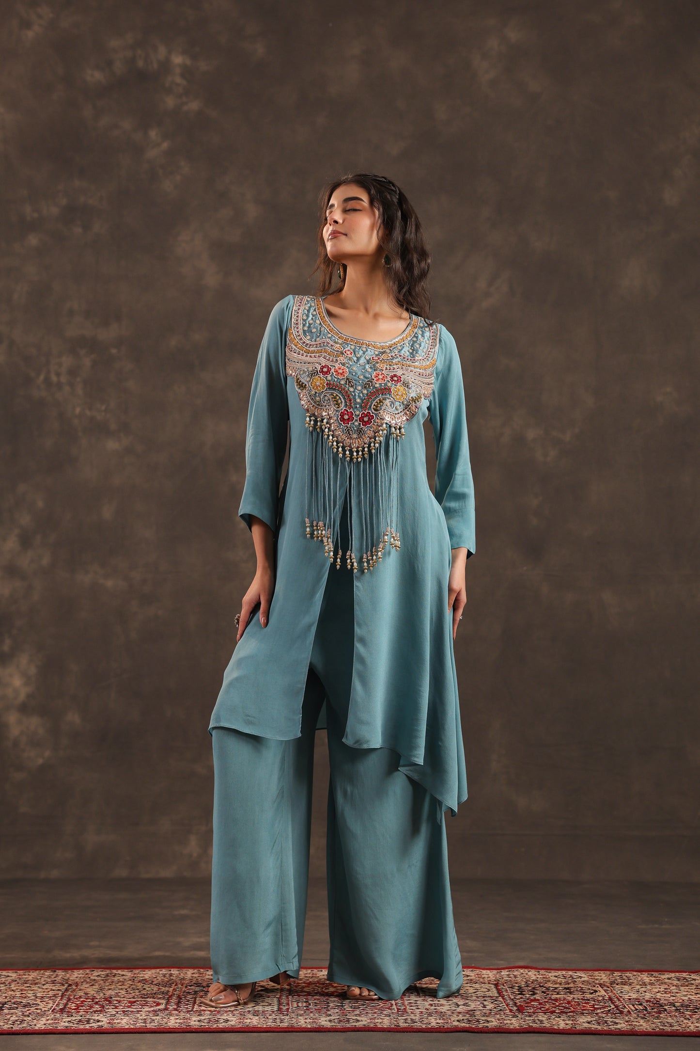 Long Kurti with Heavy Embeliished Yok Ferozi