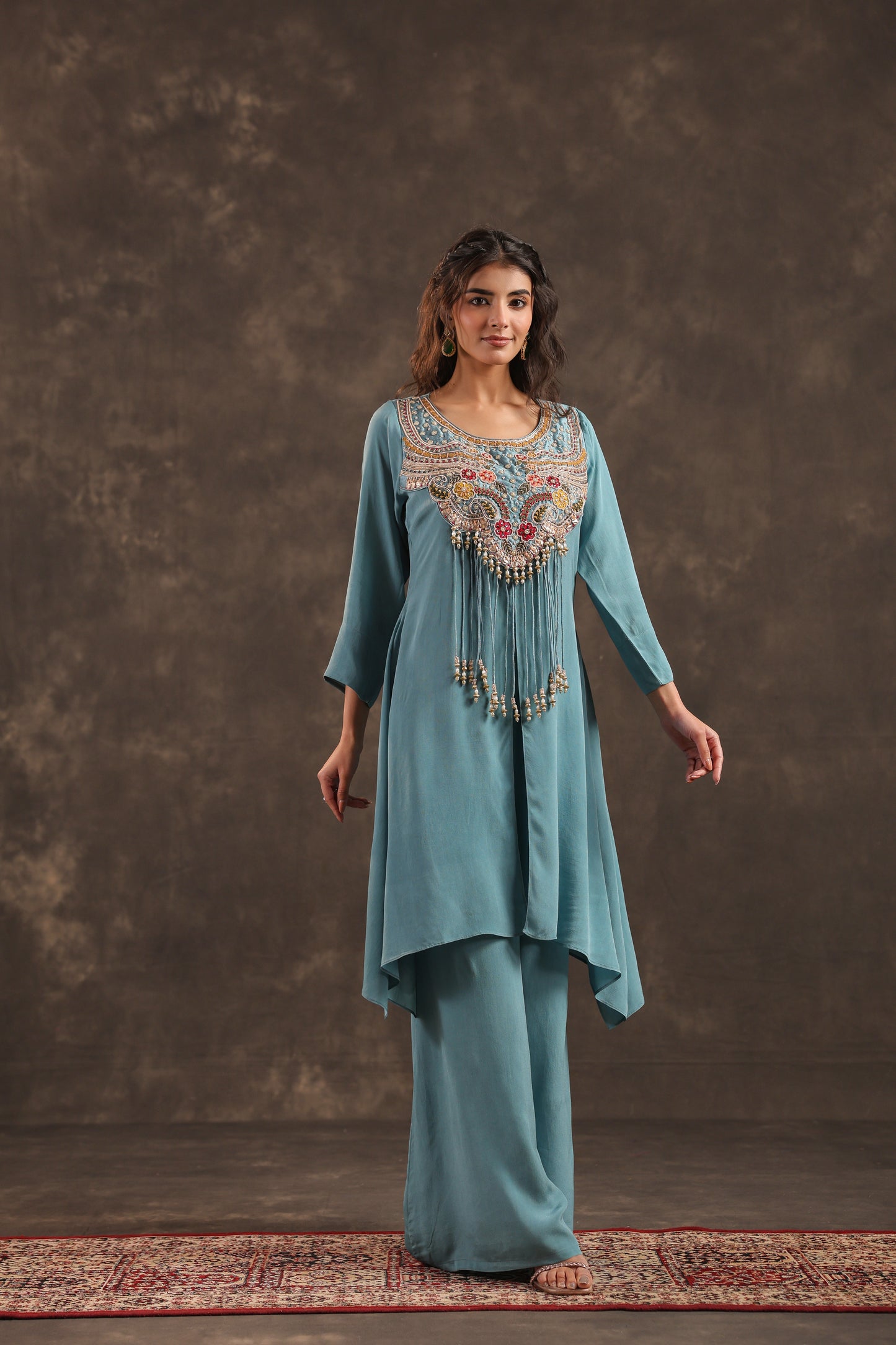 Long Kurti with Heavy Embeliished Yok Ferozi