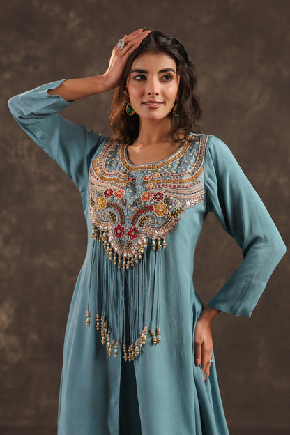 Long Kurti with Heavy Embeliished Yok Ferozi